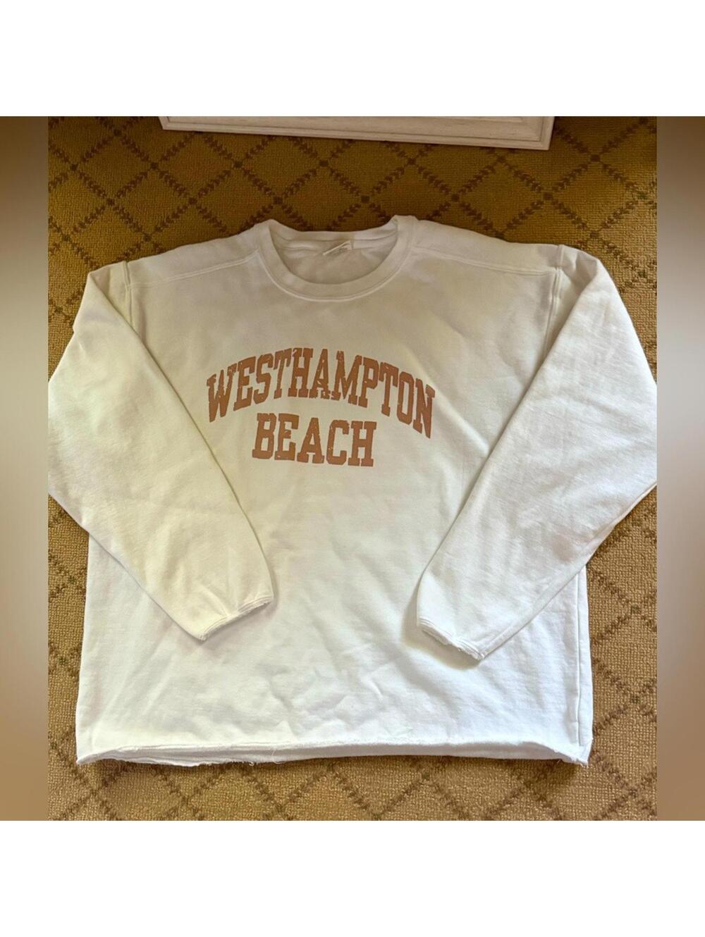 Comfort colors cream Westhampton Beach distressed weathered sweatshirt L